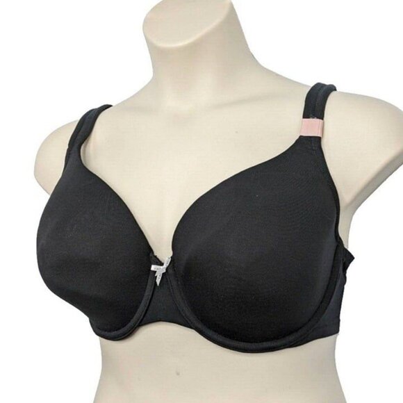 Lane Bryant Cacique Womens Bra Full Coverage Size 42G Black Cotton Blend Bow - Picture 2 of 9